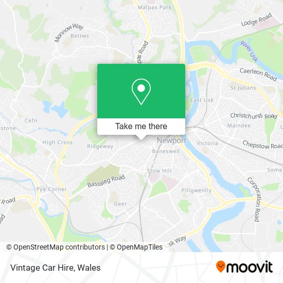 Vintage Car Hire map