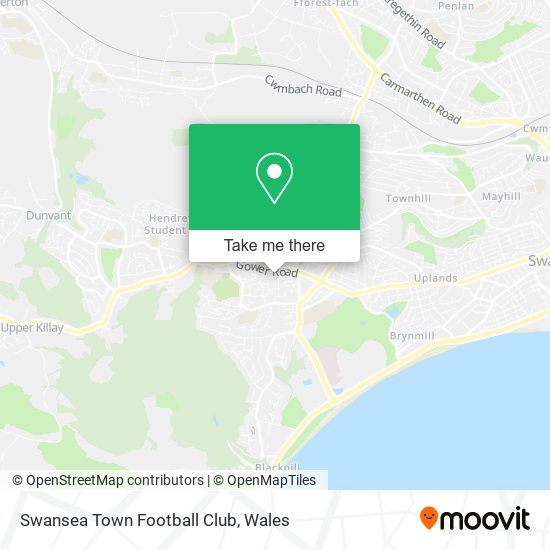 Swansea Town Football Club map
