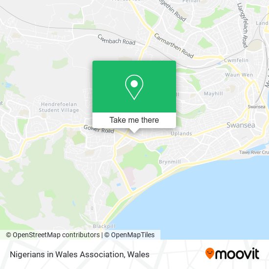 Nigerians in Wales Association map
