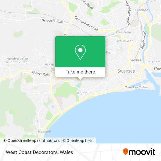 West Coast Decorators map