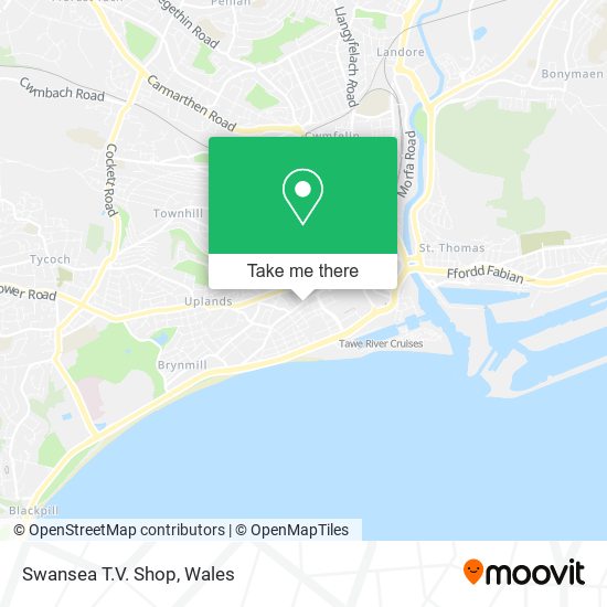 Swansea T.V. Shop map