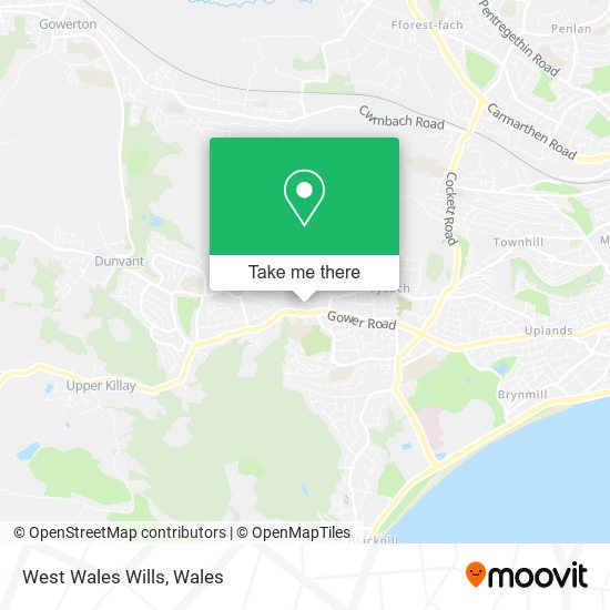 West Wales Wills map