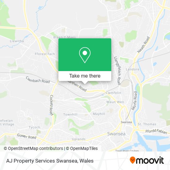 AJ Property Services Swansea map