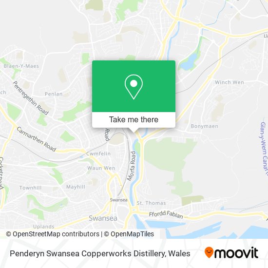 Penderyn Swansea Copperworks Distillery map