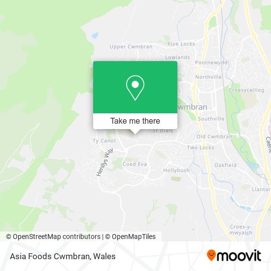 Asia Foods Cwmbran map