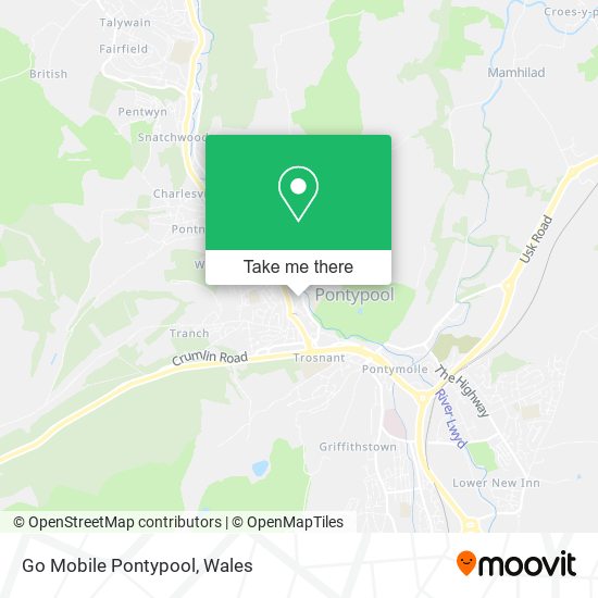 Go Mobile Pontypool map