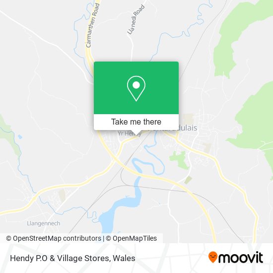 Hendy P.O & Village Stores map