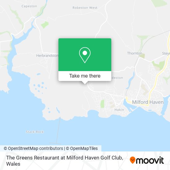 The Greens Restaurant at Milford Haven Golf Club map