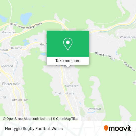Nantyglo Rugby Footbal map