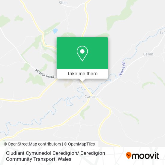 Cludiant Cymunedol Ceredigion/ Ceredigion Community Transport map