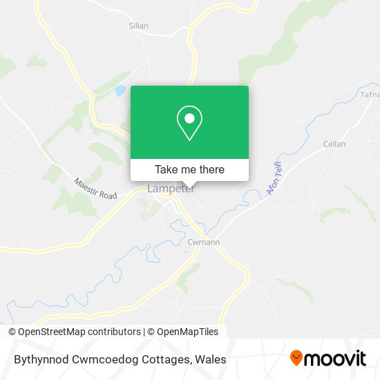 Bythynnod Cwmcoedog Cottages map