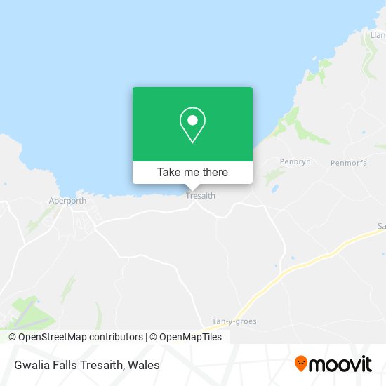 Gwalia Falls Tresaith map