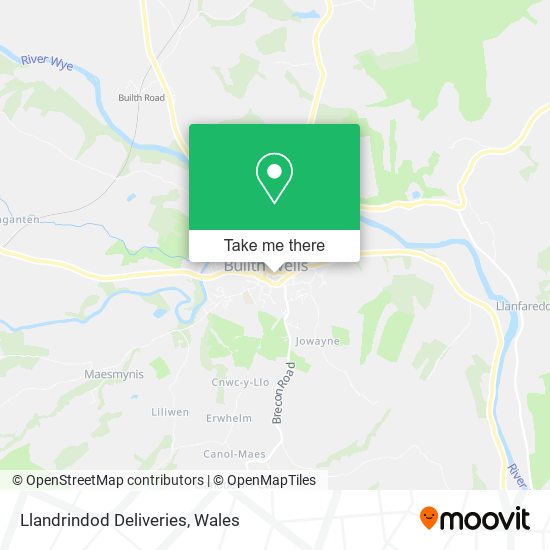 Llandrindod Deliveries map