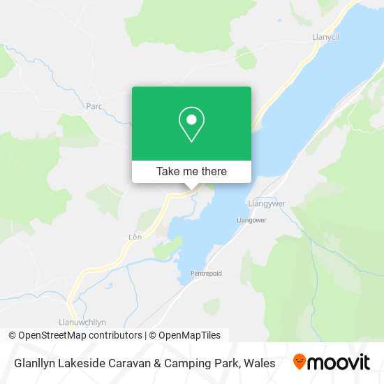 Glanllyn Lakeside Caravan & Camping Park map