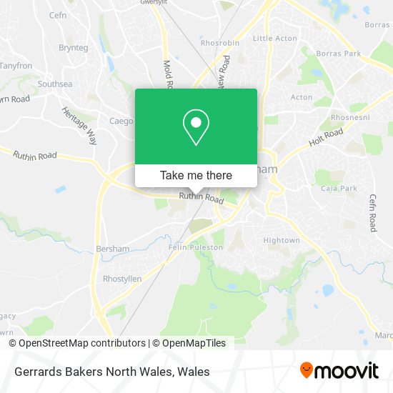 Gerrards Bakers North Wales map