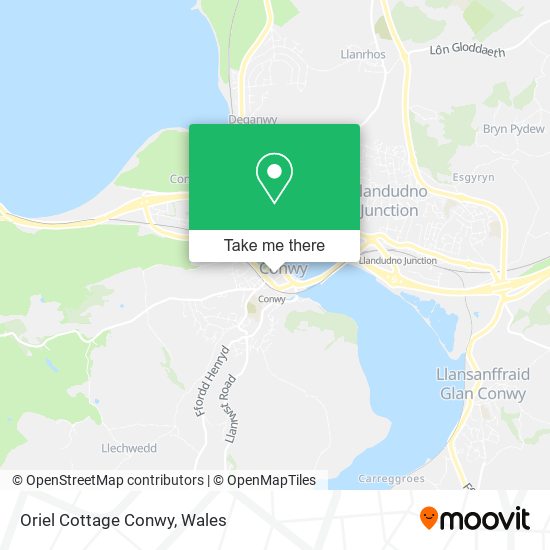 Oriel Cottage Conwy map