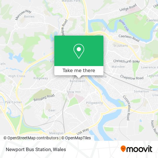 Newport Bus Station map