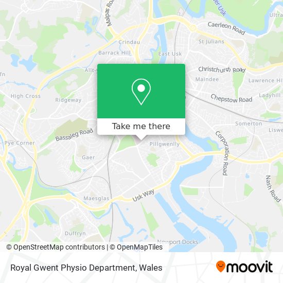 Royal Gwent Physio Department map