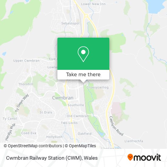 Cwmbran Railway Station (CWM) map