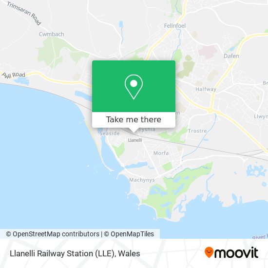 Llanelli Railway Station (LLE) map