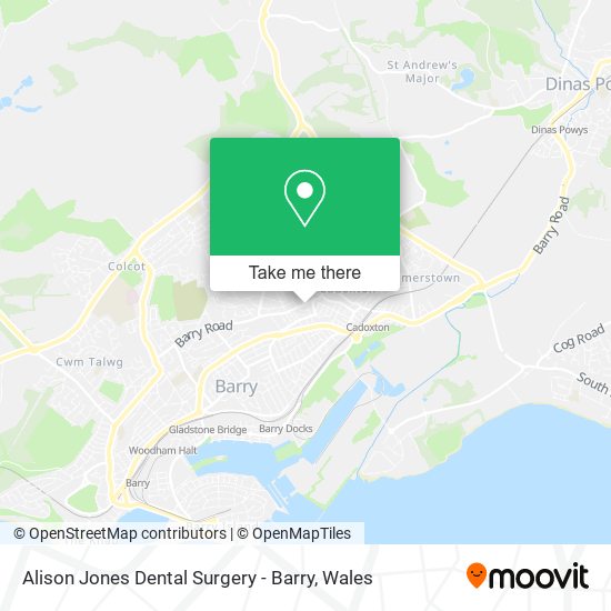 Alison Jones Dental Surgery - Barry map