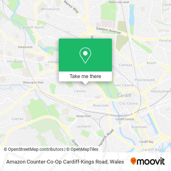 Amazon Counter-Co-Op Cardiff-Kings Road map