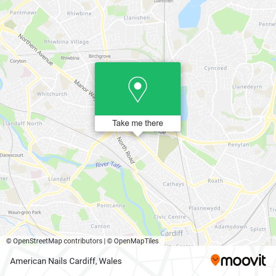 American Nails Cardiff map