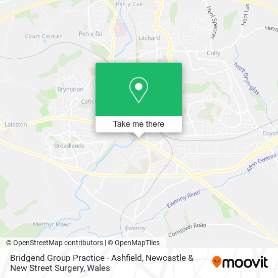 Bridgend Group Practice - Ashfield, Newcastle & New Street Surgery map