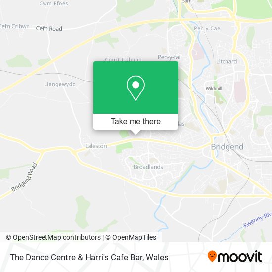 The Dance Centre & Harri's Cafe Bar map