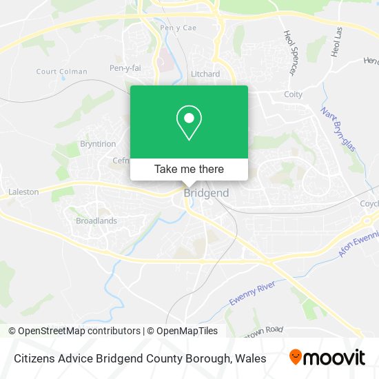Citizens Advice Bridgend County Borough map