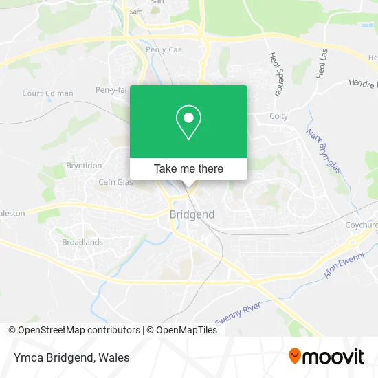 Ymca Bridgend map