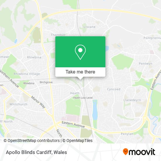 Apollo Blinds Cardiff map