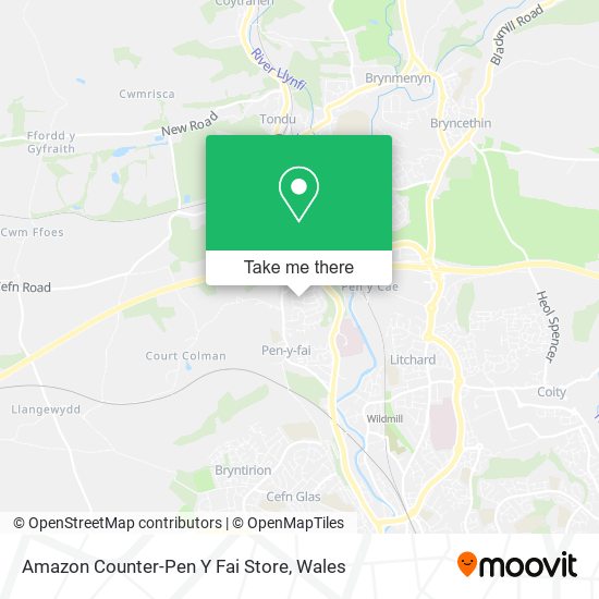 Amazon Counter-Pen Y Fai Store map