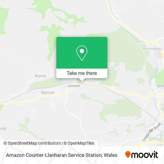 Amazon Counter-Llanharan Service Station map