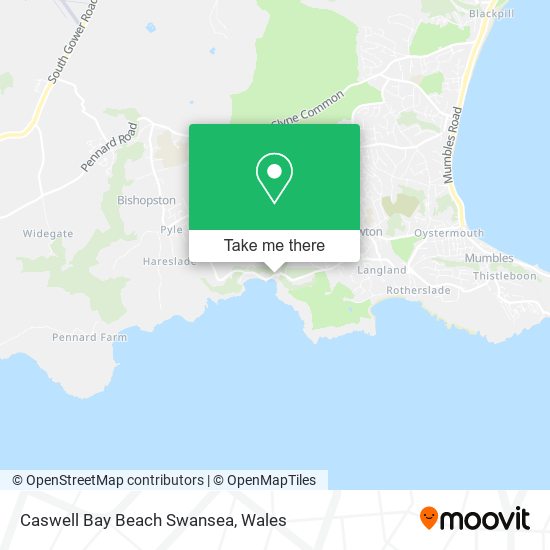 Caswell Bay Beach Swansea map