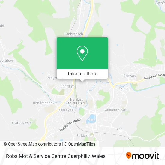 Robs Mot & Service Centre Caerphilly map