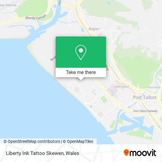 Liberty Ink Tattoo Skewen map