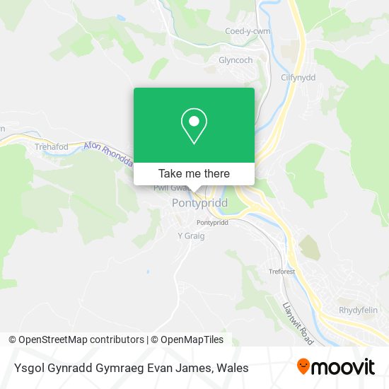 Ysgol Gynradd Gymraeg Evan James map