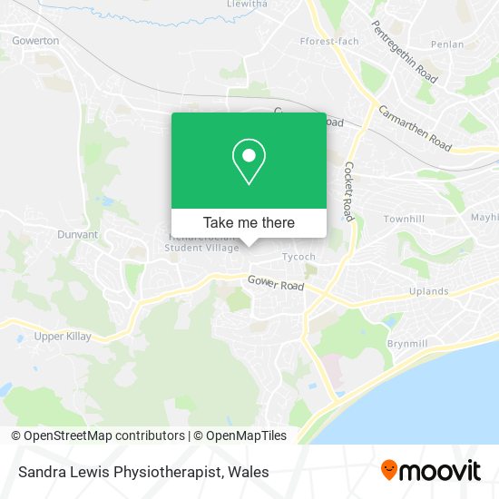 Sandra Lewis Physiotherapist map