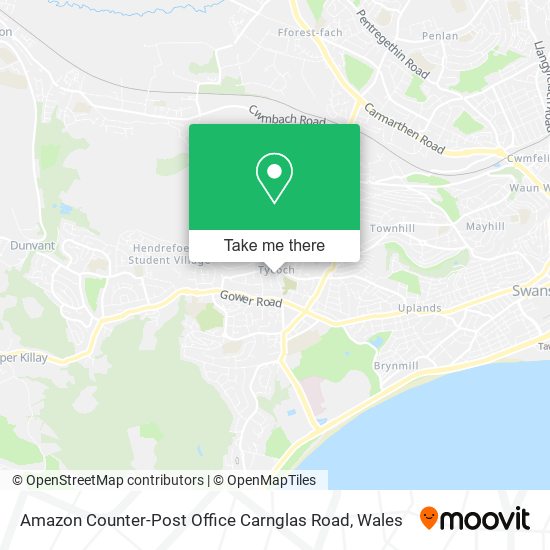 Amazon Counter-Post Office Carnglas Road map