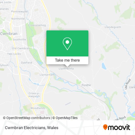 Cwmbran Electricians map