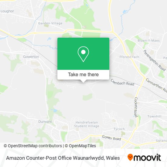 Amazon Counter-Post Office Waunarlwydd map