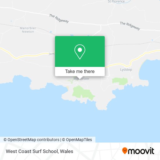 West Coast Surf School map