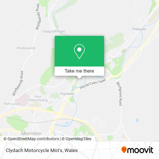 Clydach Motorcycle Mot's map