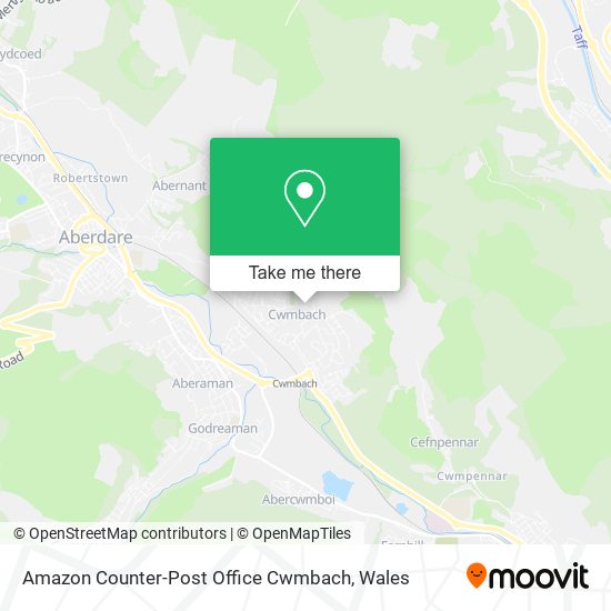Amazon Counter-Post Office Cwmbach map