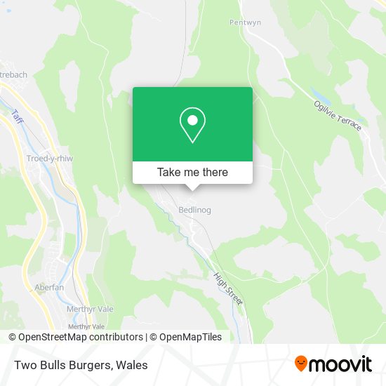 Two Bulls Burgers map