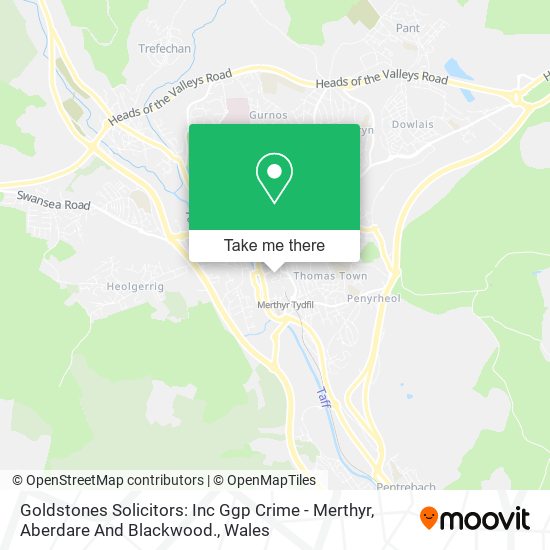 Goldstones Solicitors: Inc Ggp Crime - Merthyr, Aberdare And Blackwood. map