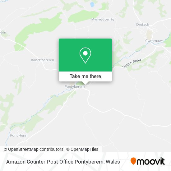 Amazon Counter-Post Office Pontyberem map