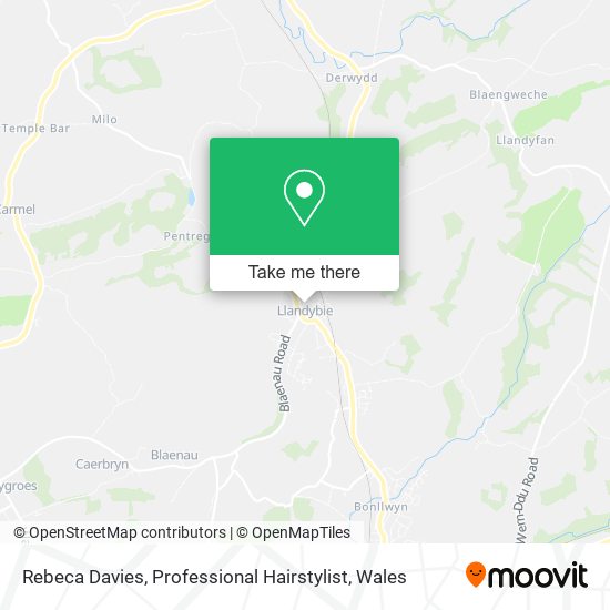 Rebeca Davies, Professional Hairstylist map