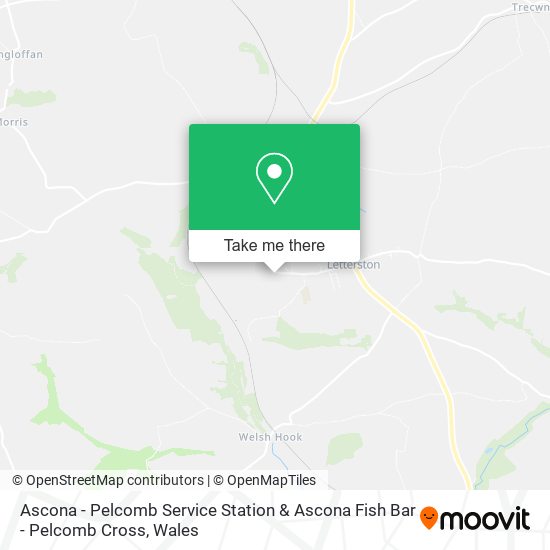 Ascona - Pelcomb Service Station & Ascona Fish Bar - Pelcomb Cross map